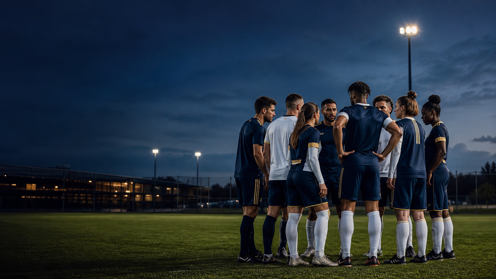Equipo deportivo con equipación personalizada